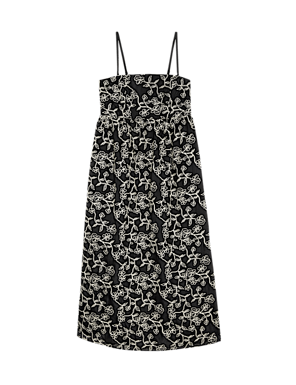 Lace Square Neck Midaxi Waisted Dress