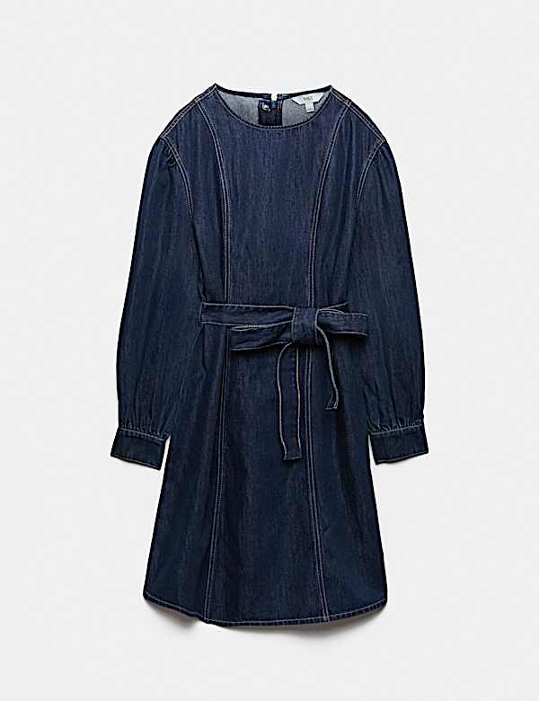 Denim Belted Mini Waisted Dress - NZ