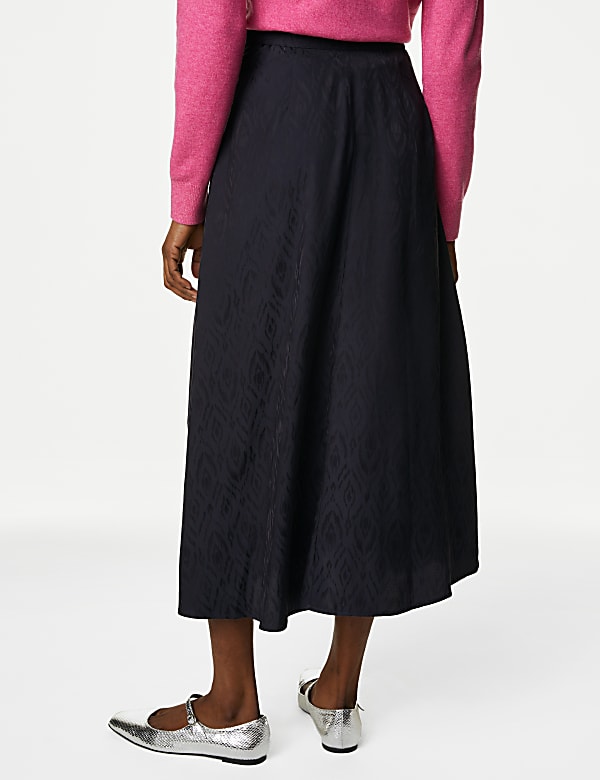 Jacquard Midi Slip Skirt