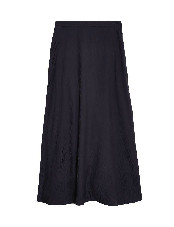 Jacquard Midi Slip Skirt