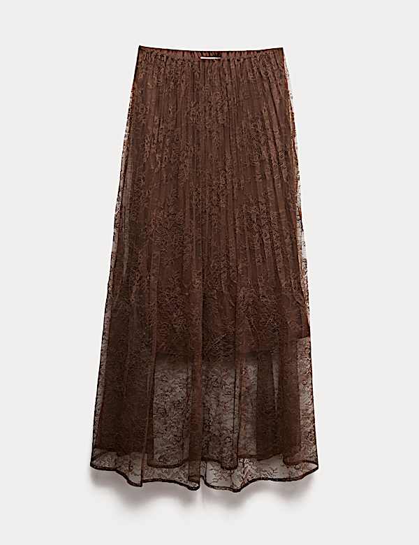 Lace Pleated Midaxi Skirt - DK