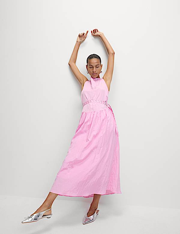 Belted Midaxi Waisted Dress