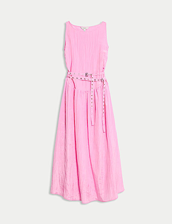 Tailliertes Midaxikleid mit G&uuml;rtel - AT