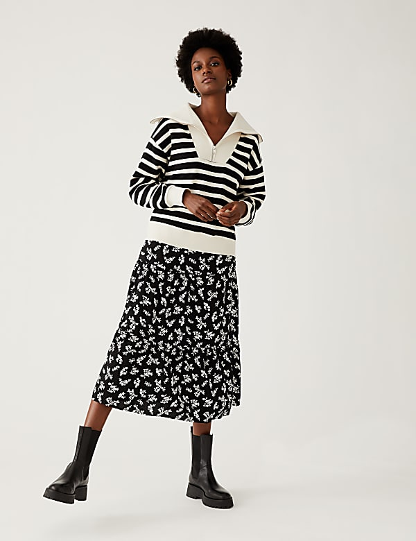 Printed Midaxi Tiered Skirt - VN