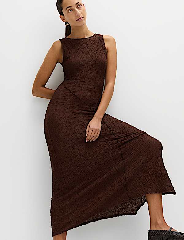 Cotton Rich Textured Midaxi Column Dress