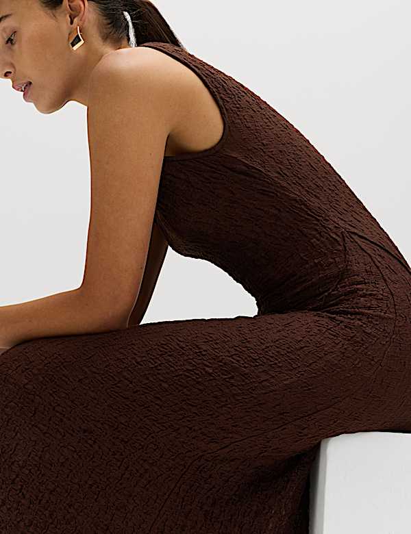 Cotton Rich Textured Midaxi Column Dress