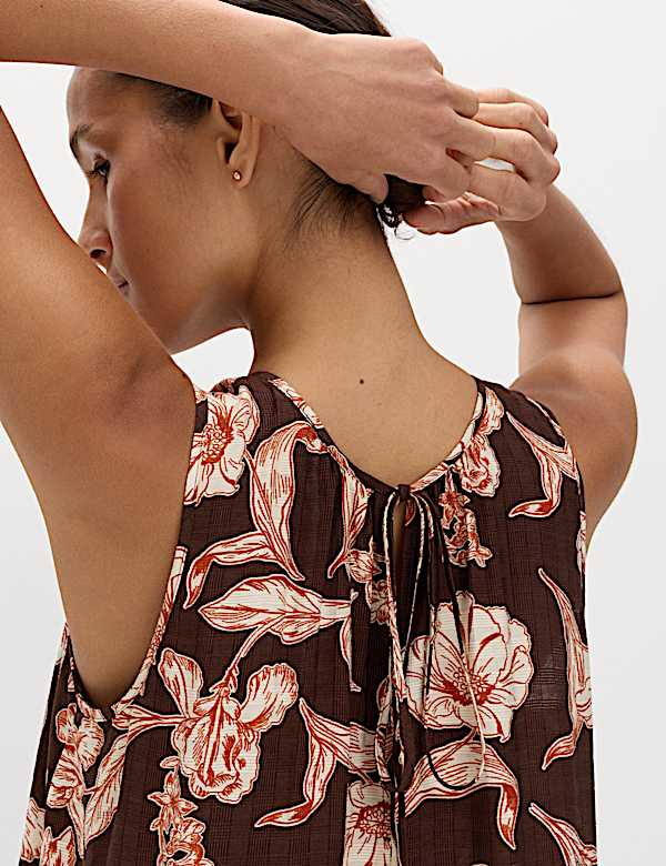 Floral Relaxed Maxi Waisted Dress