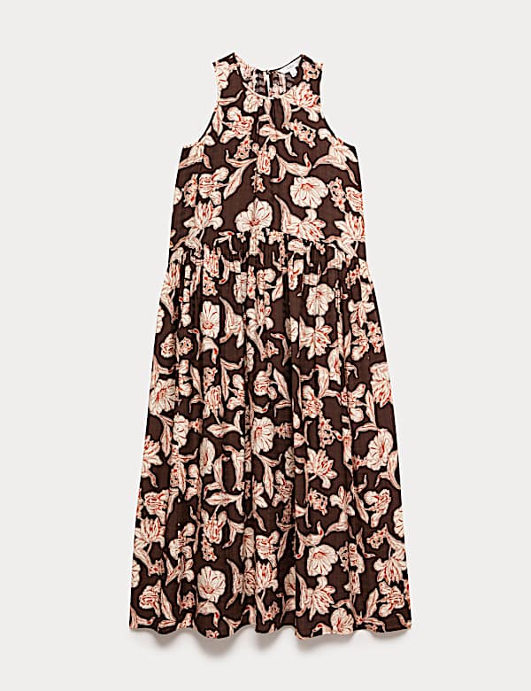 Floral Relaxed Maxi Waisted Dress - LV