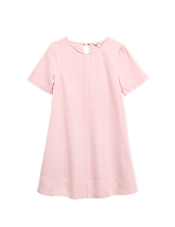 Pure Cotton Denim Mini T-Shirt Dress