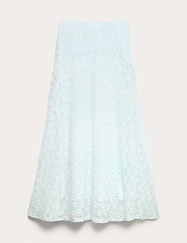 Cotton Rich Lace Midi A-Line Skirt - PT