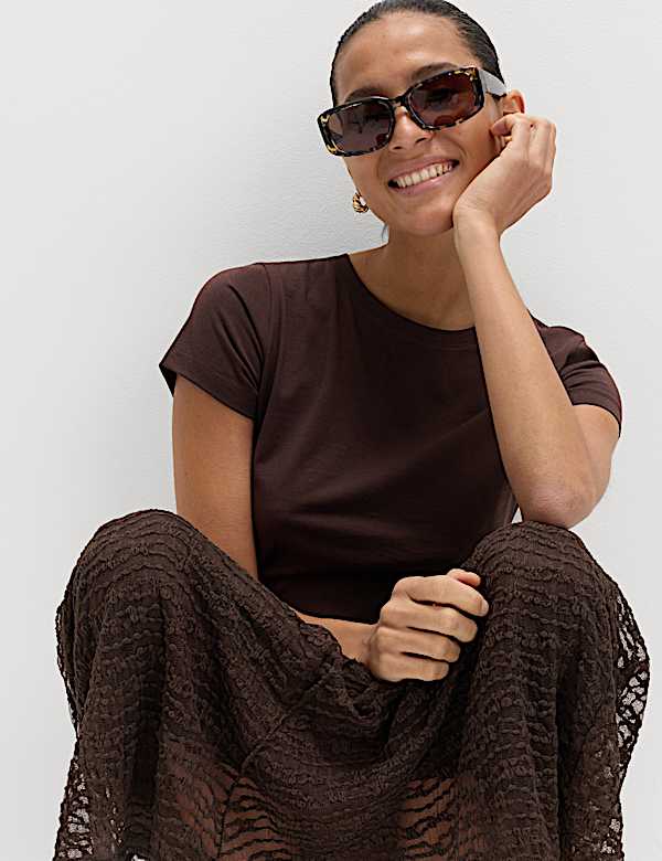 Jersey Textured Midaxi Straight Slip Skirt - FI