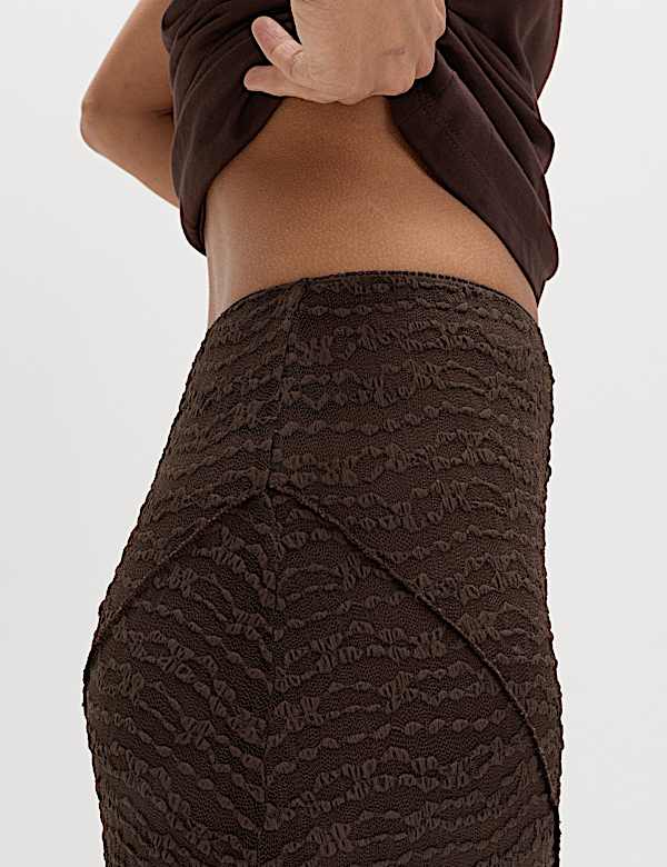Jersey Textured Midaxi Straight Slip Skirt - FI