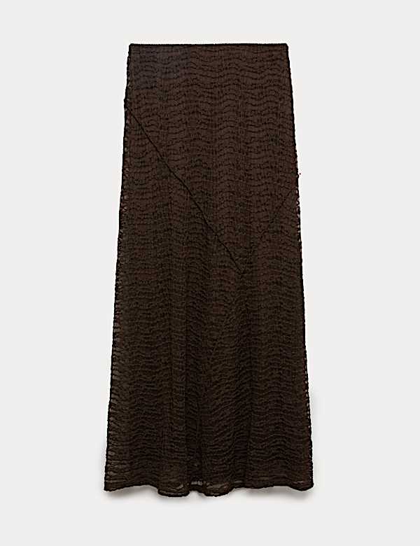 Jersey Textured Midaxi Straight Slip Skirt - FI