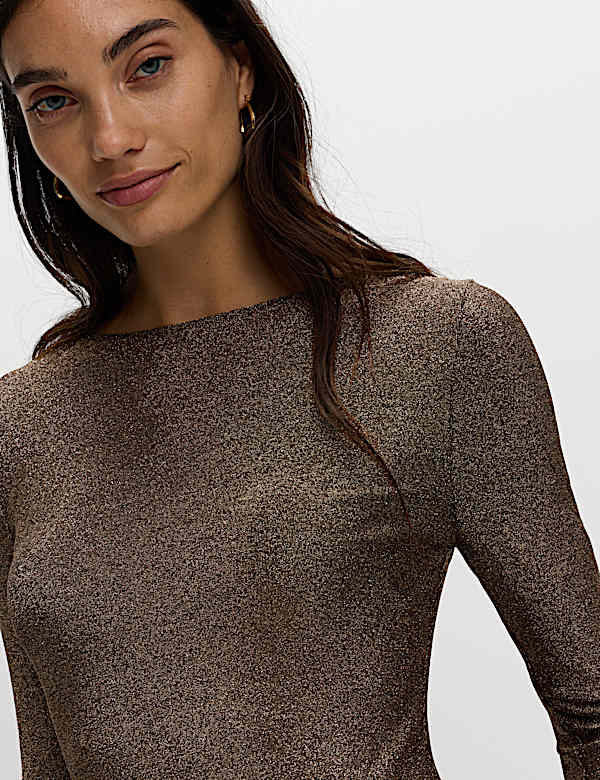 Metallic Mini Shift Dress