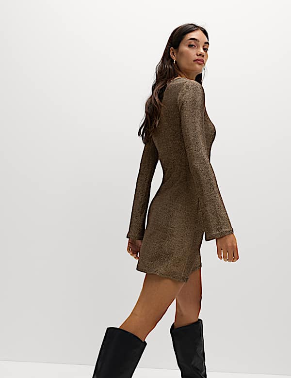 Metallic Mini Shift Dress