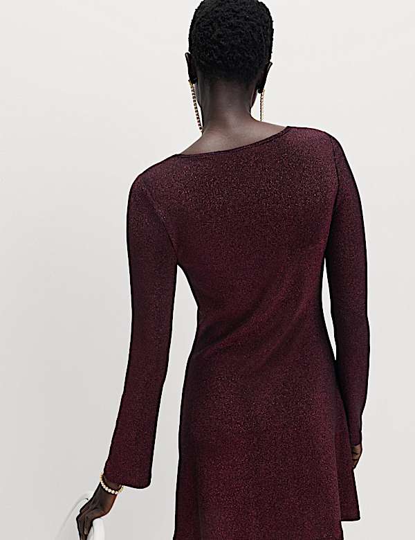 Metallic Mini Shift Dress