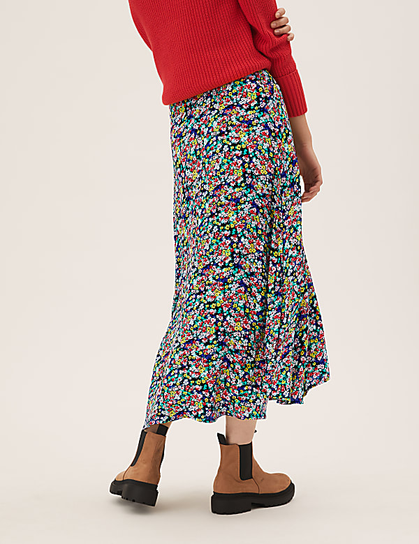 Ditsy Floral Wrap Midaxi Skirt