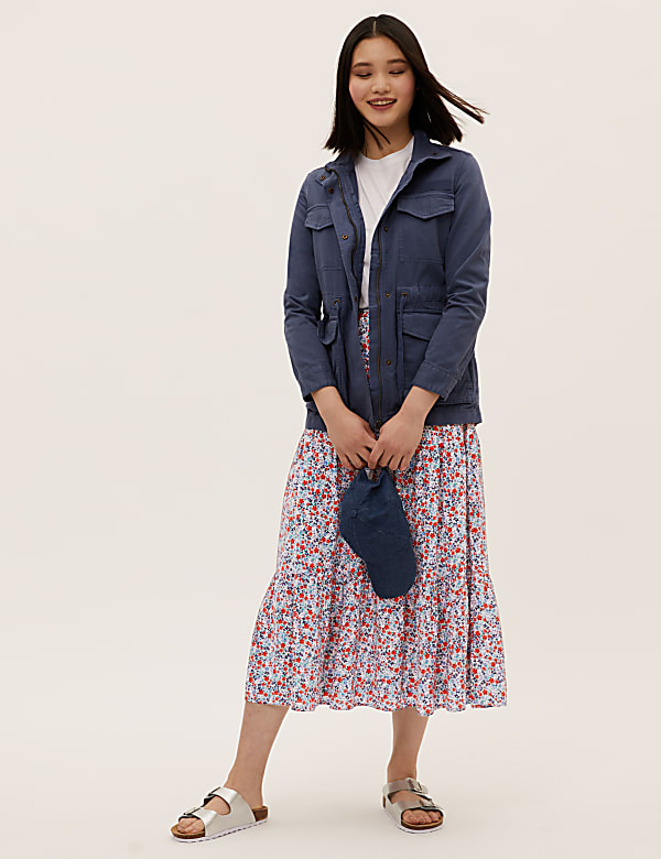 Ditsy Floral Midaxi Tiered Skirt