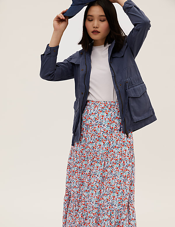 Ditsy Floral Midaxi Tiered Skirt