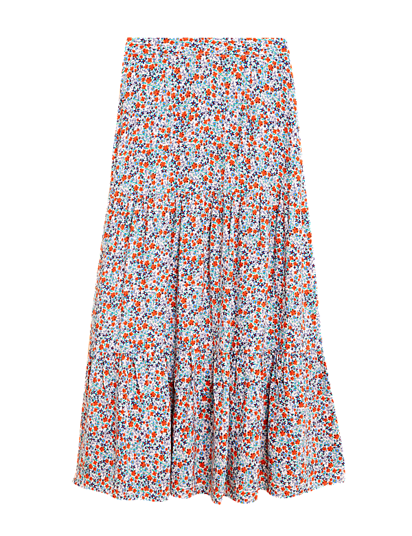 Ditsy Floral Midaxi Tiered Skirt