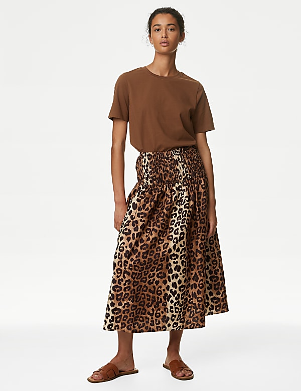 M&s animal print midi skirt shop