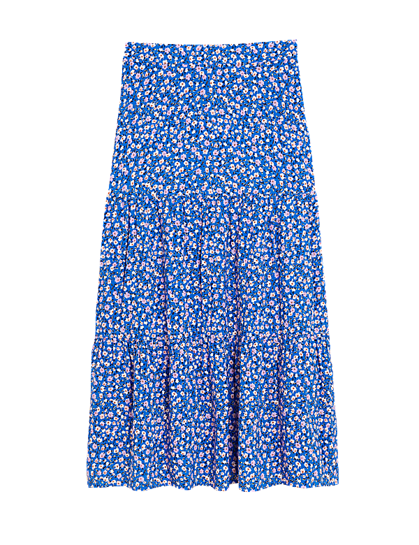 Ditsy Floral Midi Tiered Skirt