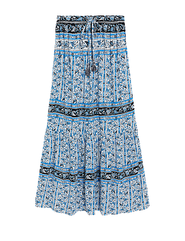 Printed Maxi Tiered Skirt
