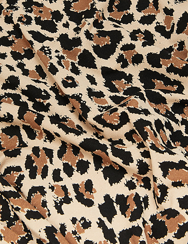 Jersey Animal Print Midi Skater Skirt