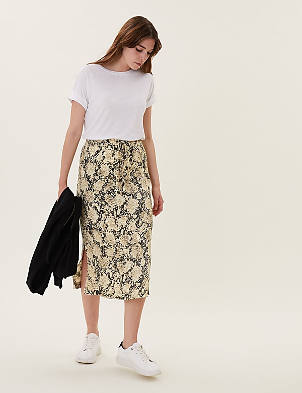 Animal Print Midi Straight Pencil Skirt