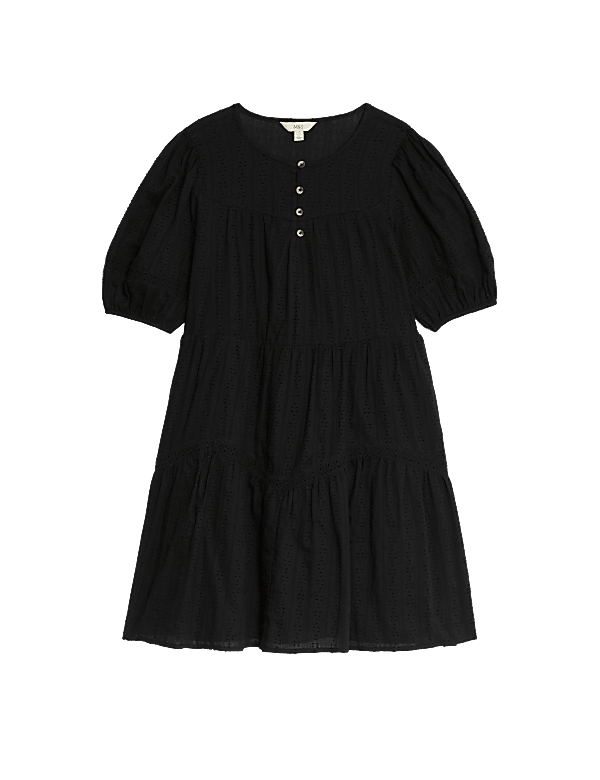 Pure Cotton Pintuck Mini Waisted Dress