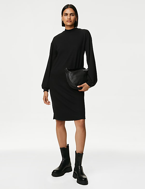 High Neck Cosy Mini Jumper Dress