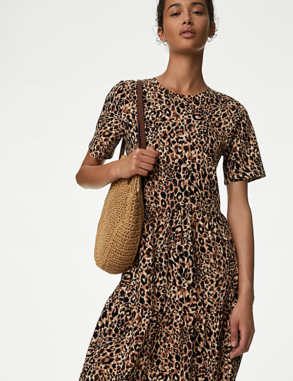 Jersey Animal Print Skater Dress BLACK MIX Dresses M S FI