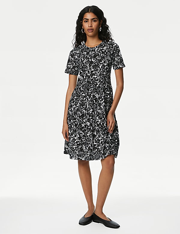 Jersey Animal Print Skater Dress