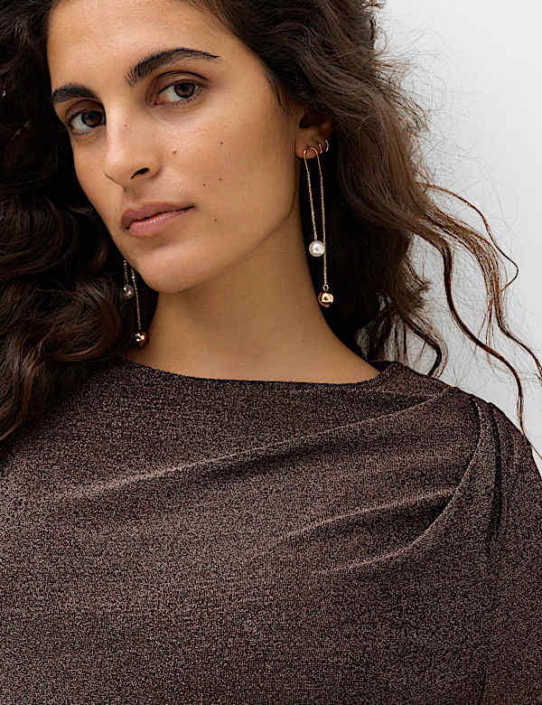 Sparkly Round Neck Mini Column Dress