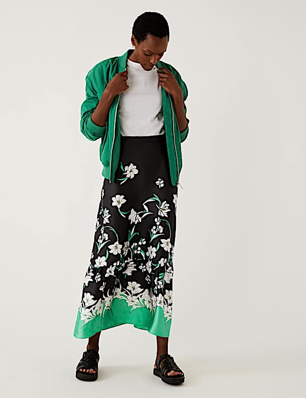 Floral Midaxi A-Line Skirt