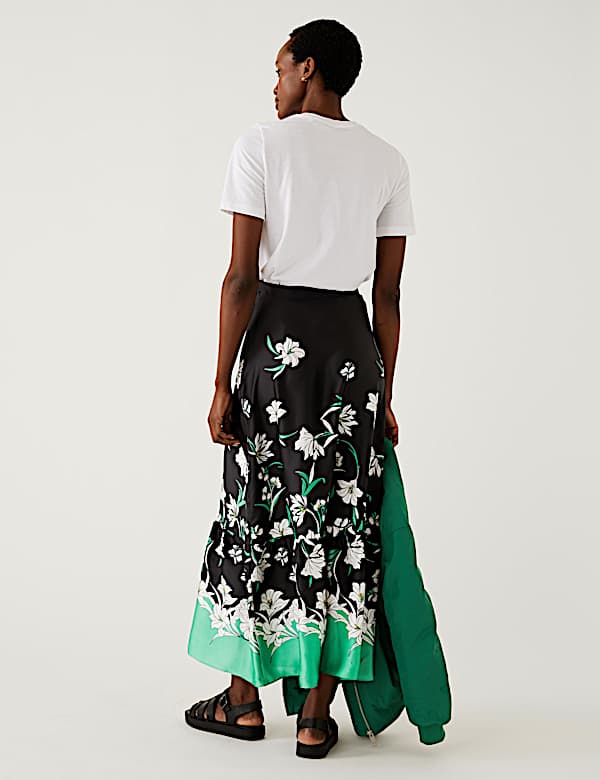 Floral Midaxi A-Line Skirt