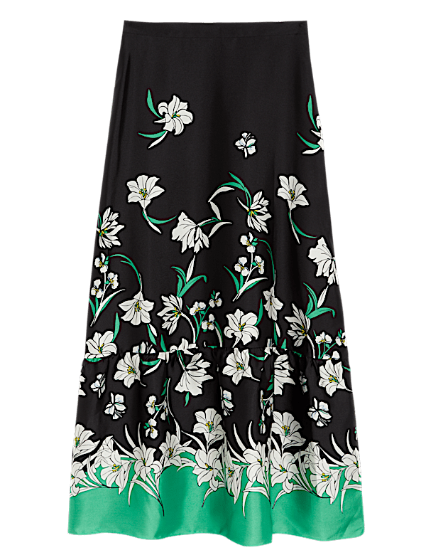 Floral Midaxi A-Line Skirt