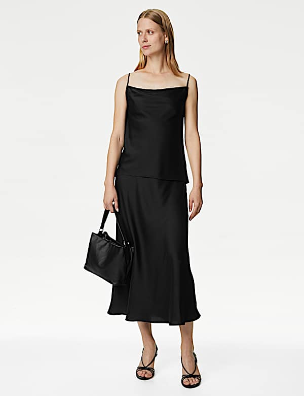 Satin Midaxi Slip Skirt - US