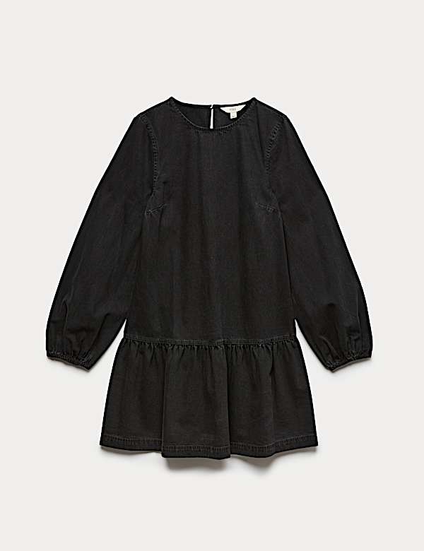 שמלת סמוק ג'ינס באורך מיני מכותנה טהורה - IL