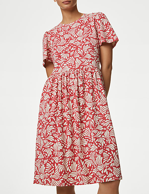 Jersey Knee Length Smock Dress
