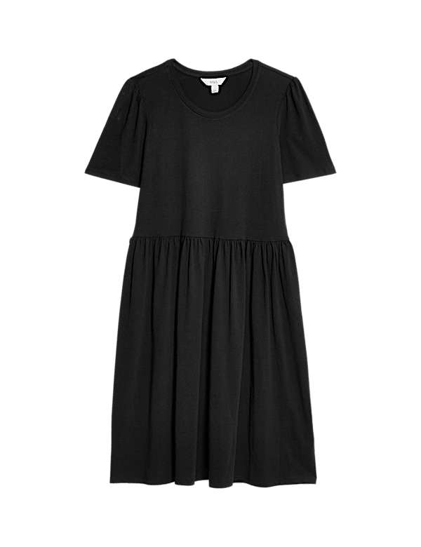 Jersey Round Neck Knee Length Skater Dress