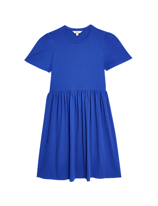 Jersey Round Neck Knee Length Skater Dress