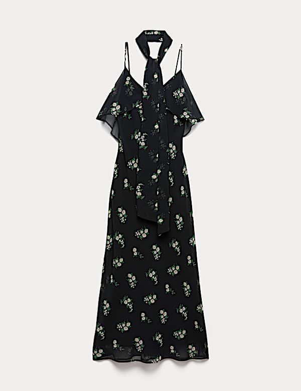 Floral Scarf Detail Midaxi Cami Dress - DK