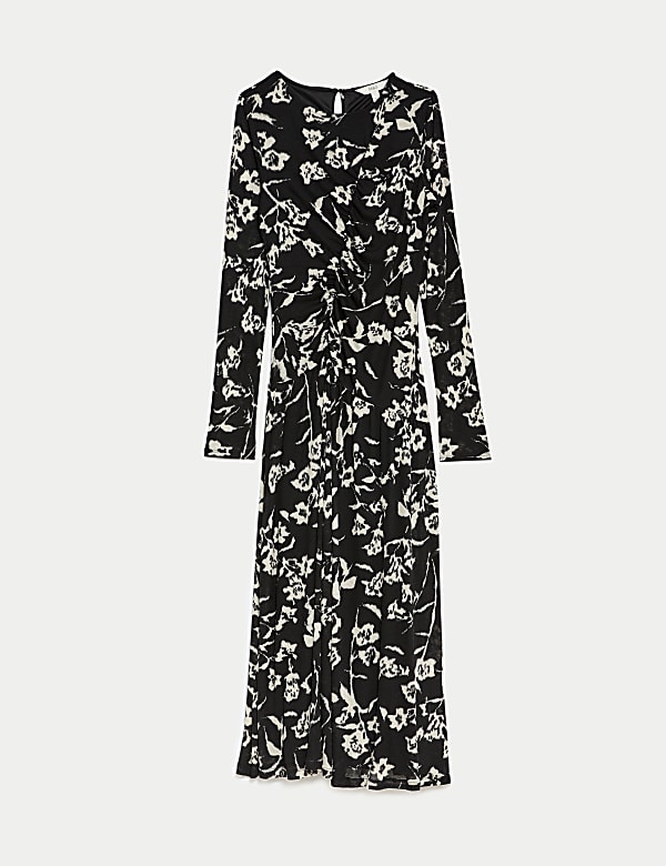 Mesh Jersey Printed Midi Skater Dress - MV