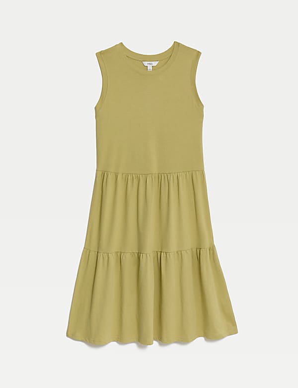 Pure Cotton Knee Length Tiered Dress - EE
