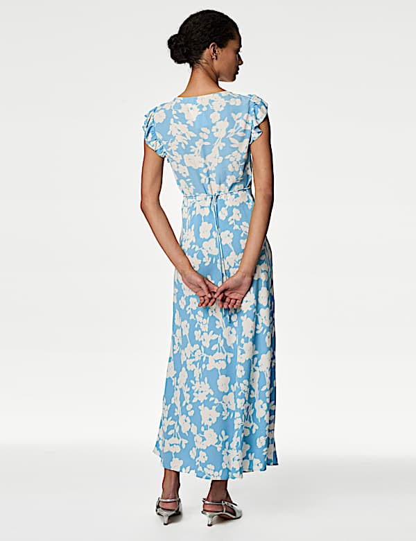Floral Sweetheart Neckline Midaxi Tea Dress