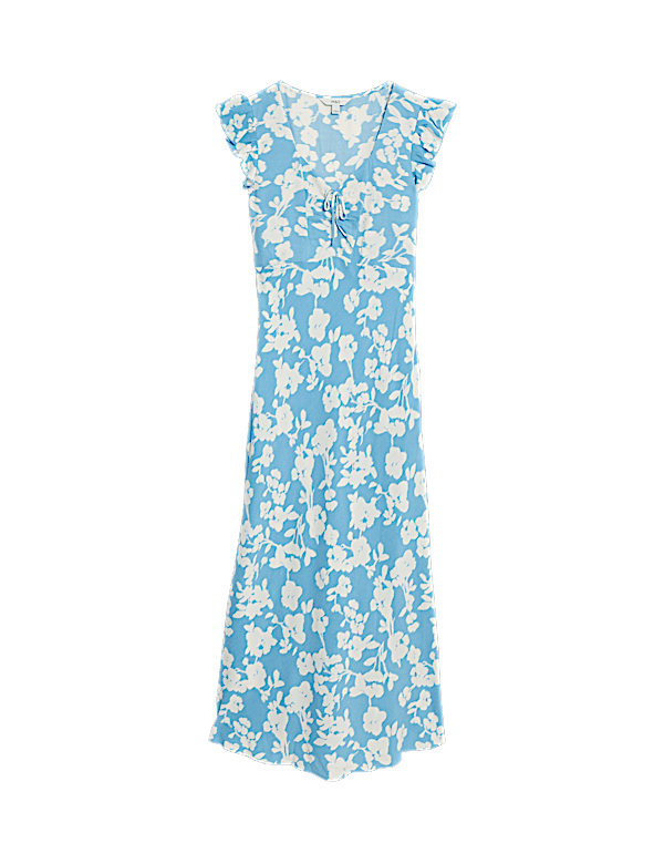 Floral Sweetheart Neckline Midaxi Tea Dress