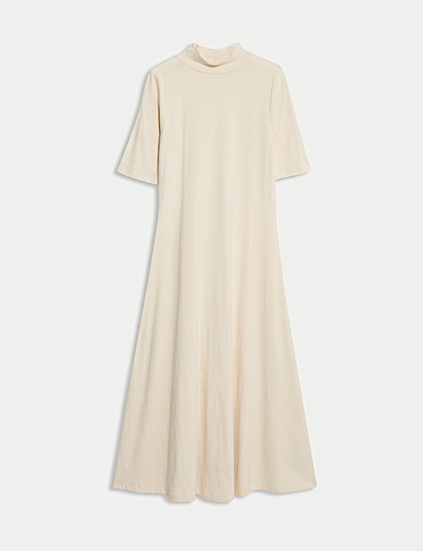 Katoenrijke midaxi-kolomjurk - BE