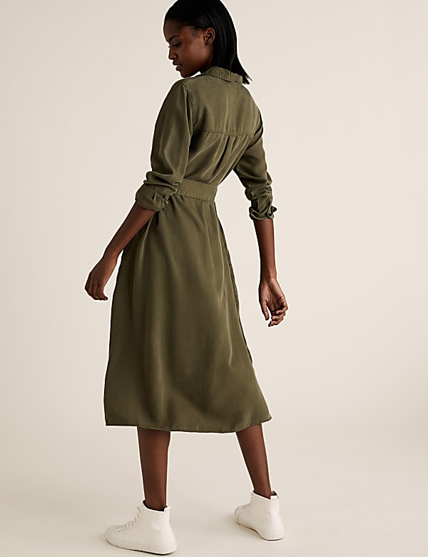 Belted Midi Shirt Dress