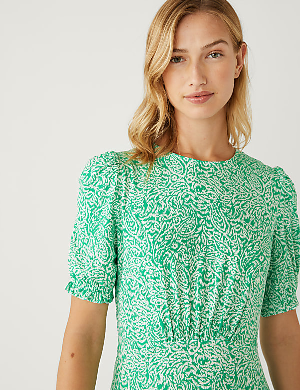 Jersey Printed Mini Skater Dress